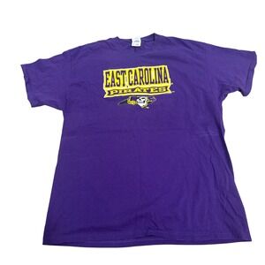 Fruit of the Loom East Carolina Pirates ECU T-Shirt Purple Mens XL Heavy Cotton